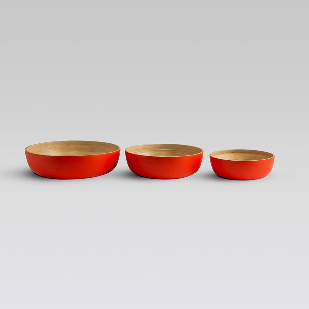 Sahaya Bamboo Bowls Orange set of 3