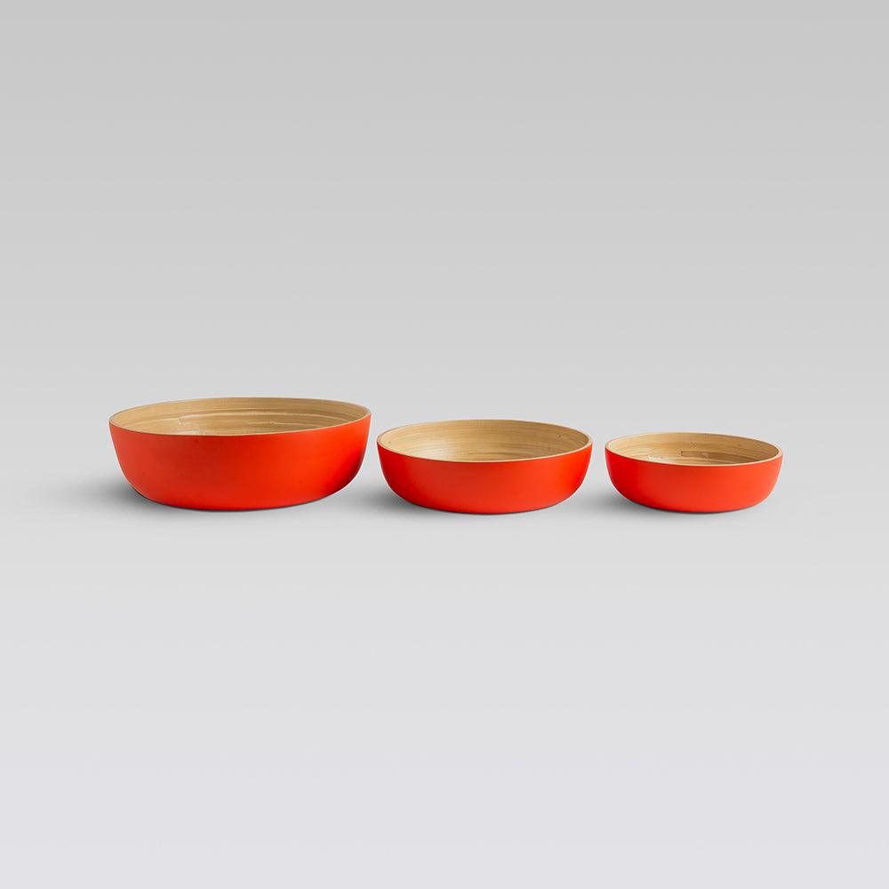 Shekaina Bamboo Bowls Orange set of 3 - Living Shapes
