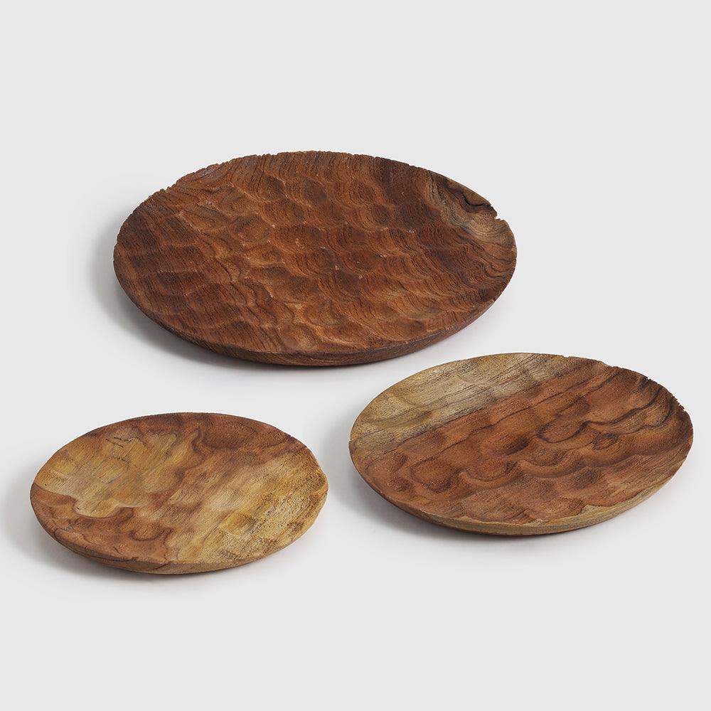 Amber Plate wood set of 3